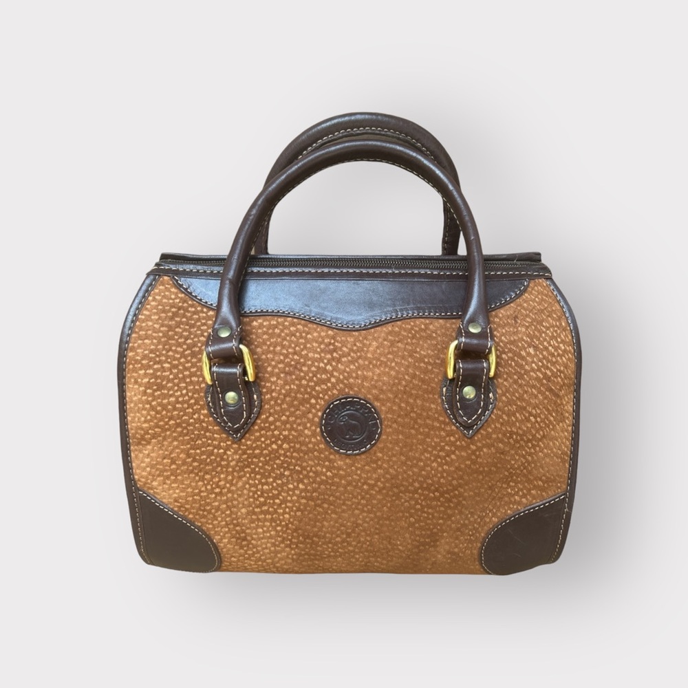 CHIAPPAI Cuero Argentinian Brown  Leather+Suede Shoulder/ Double Handle Handbag